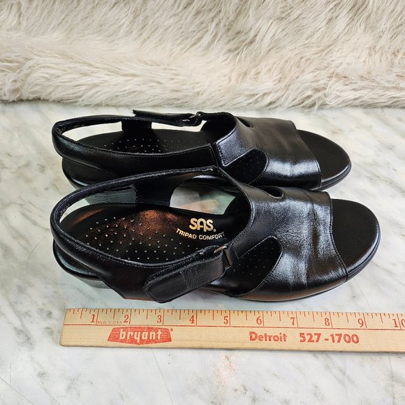 SAS Tripad Comfort Women's Black Smooth Leather Slingback Sandals US 9 1/2M - Picture 3 of 8